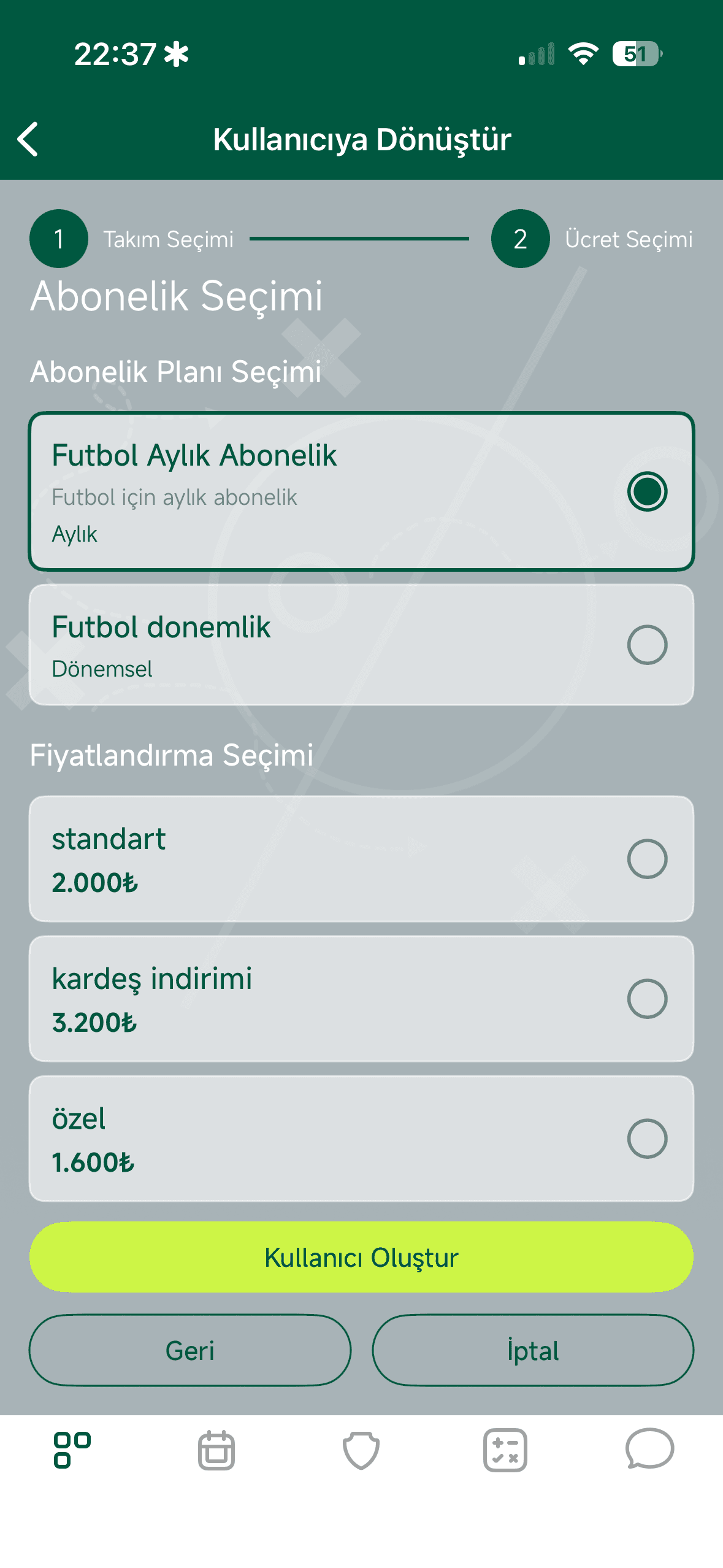 Aylık Abonelik Planını Seçin
