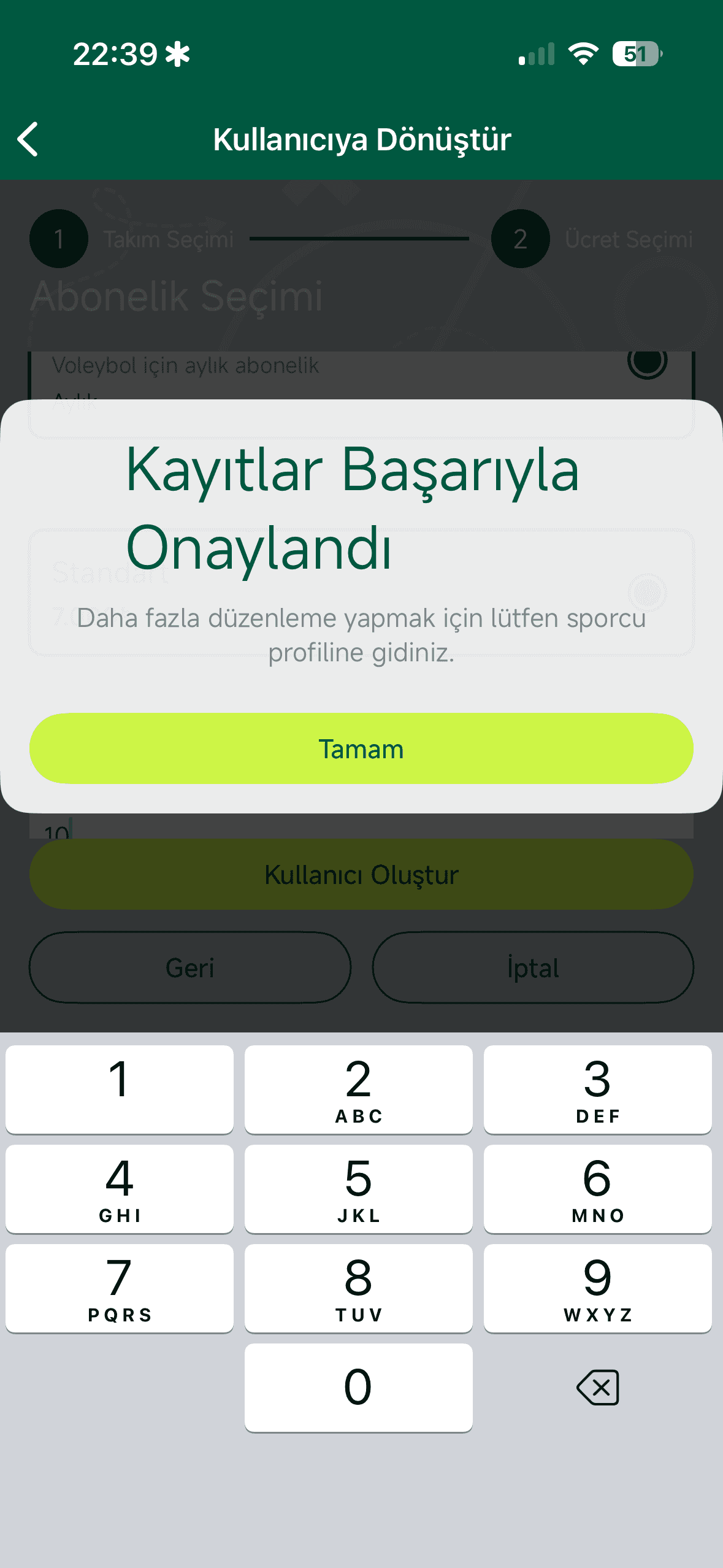 Kaydı Tamamlayın