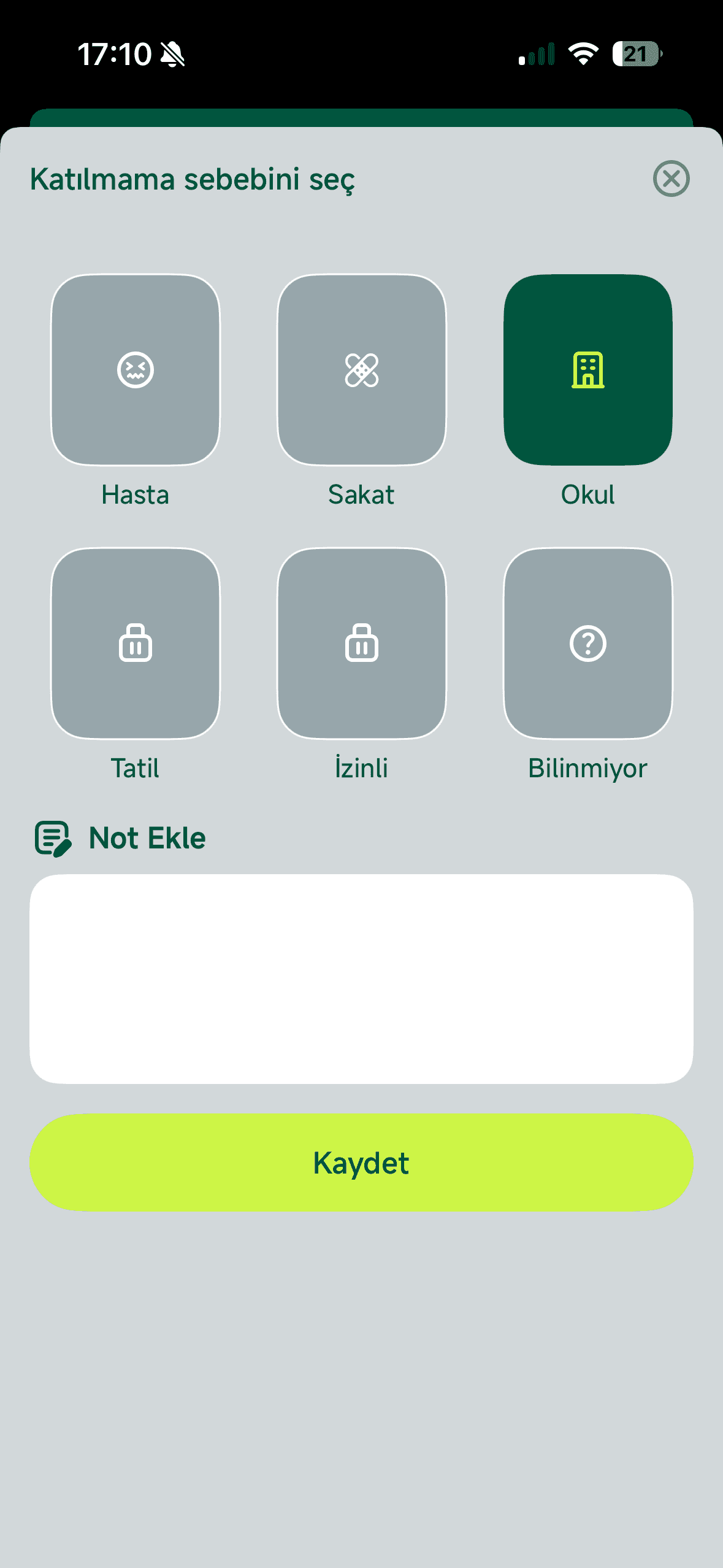 Yoklamayı Kaydedin