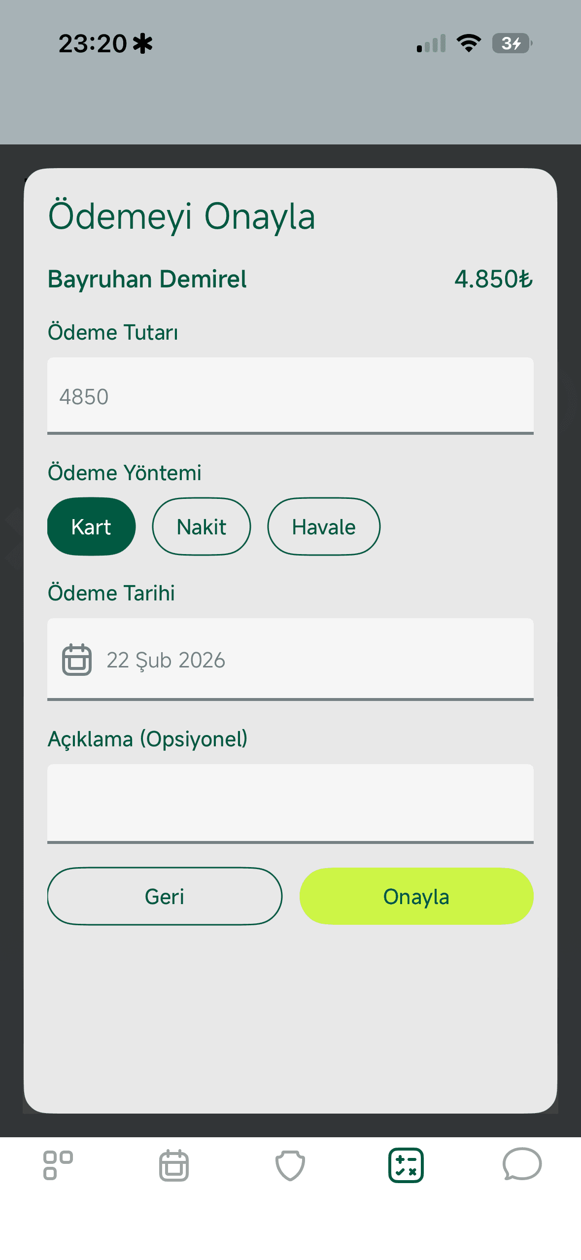 Ödemeyi Onaylamak İçin Sporcu Seçin
