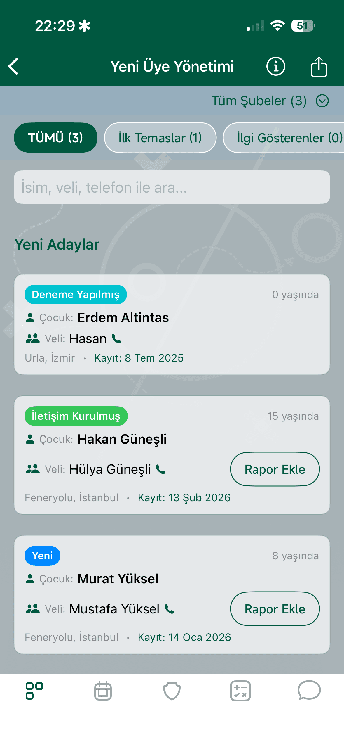 Aday Listesini İnceleyin