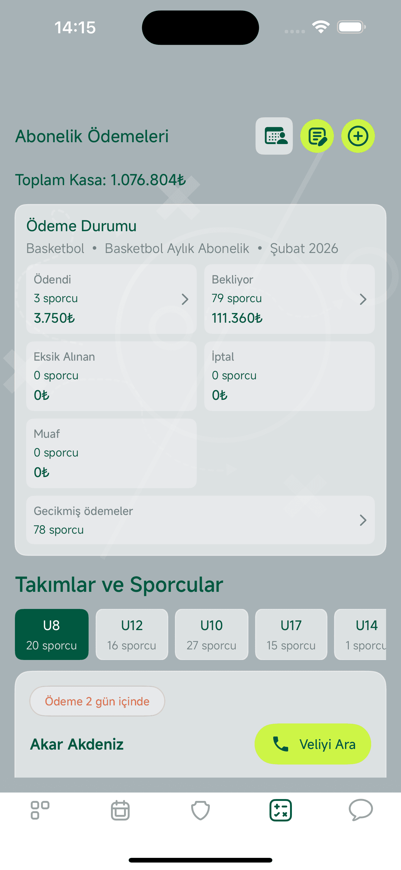 Branş Bazında Filtreleyin